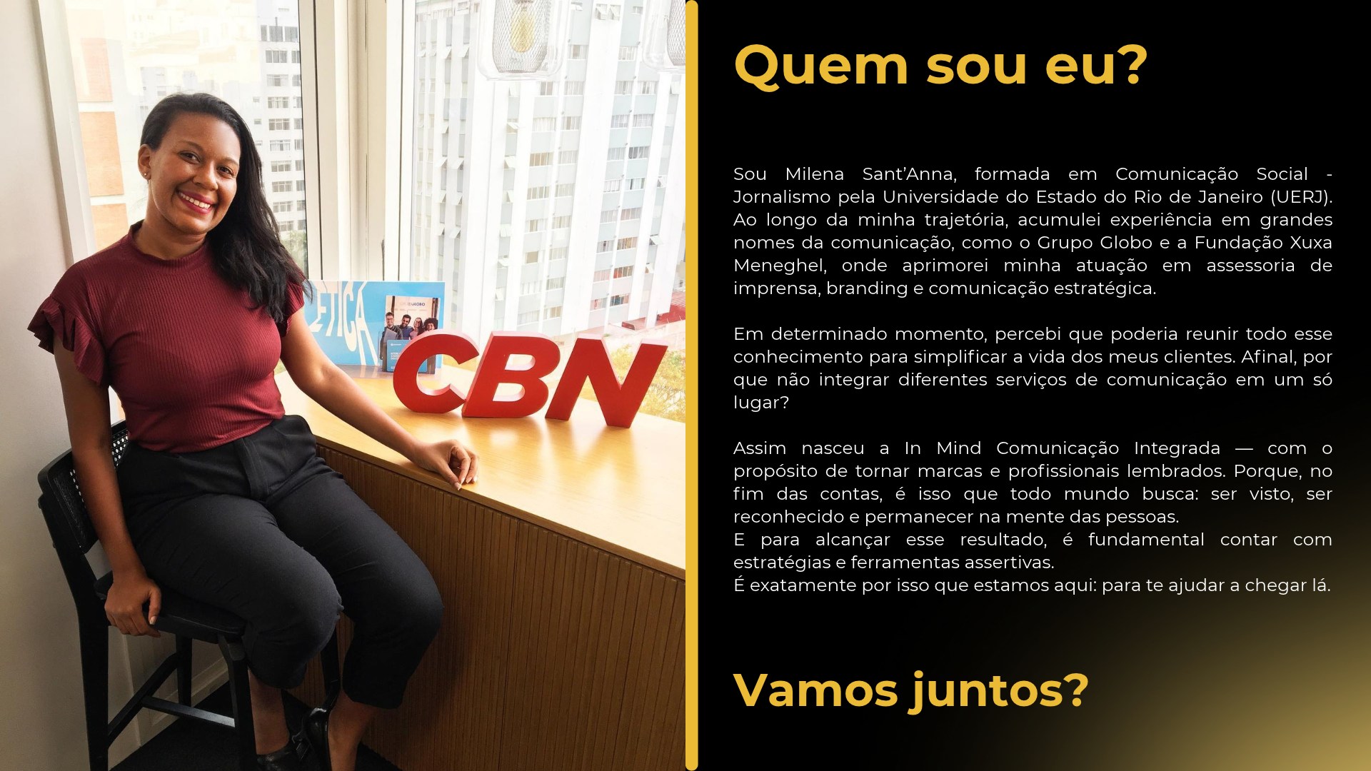 Milena Sant’Anna na CBN